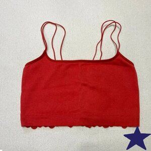 Gilly Hicks Lace Back Cropped Tank Size S in Rust